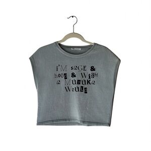 Gray Graphic Crop Top
